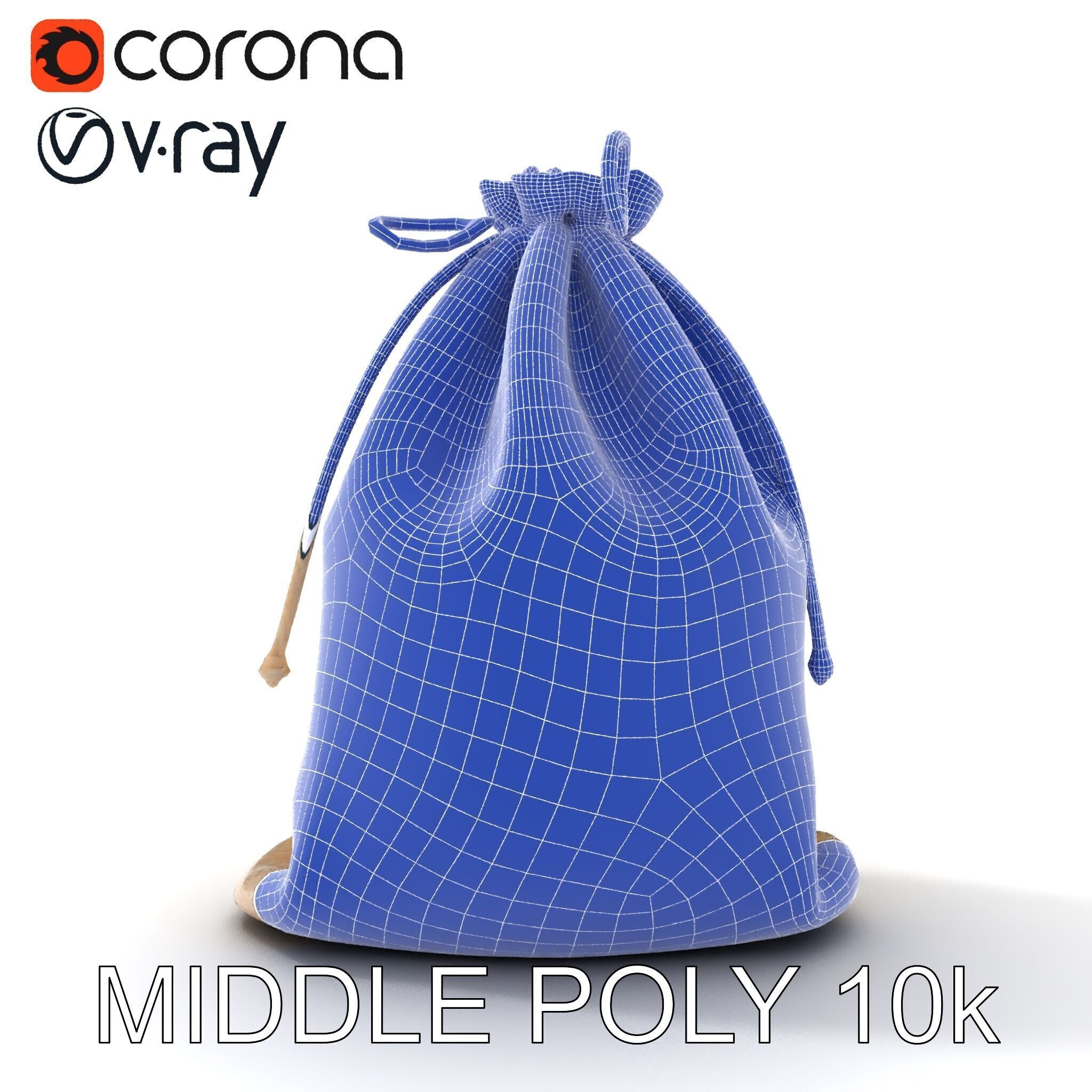 Drawstring Cotton Bag D Model Pack Low-poly 3D model_19