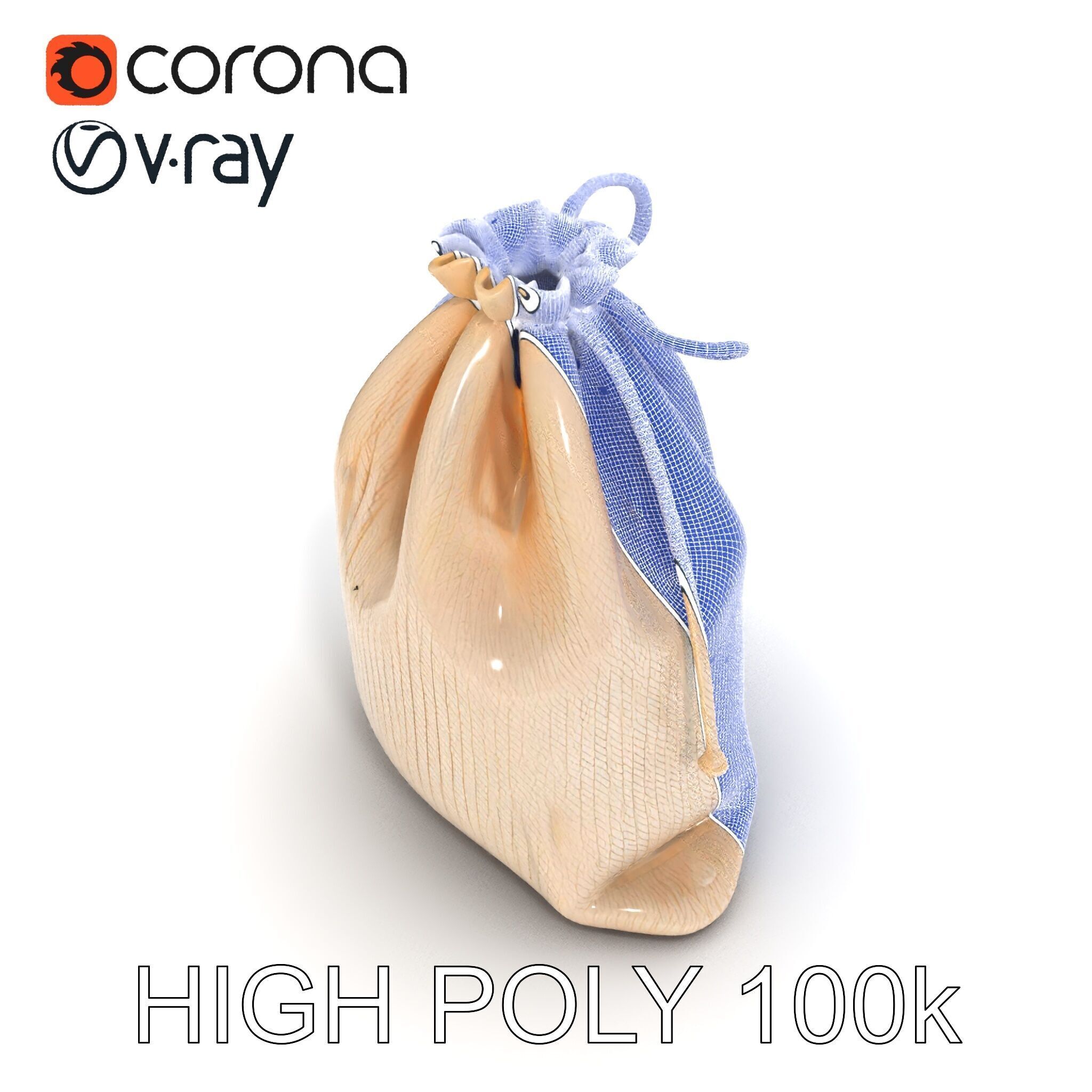 Drawstring Cotton Bag D Model Pack Low-poly 3D model_21