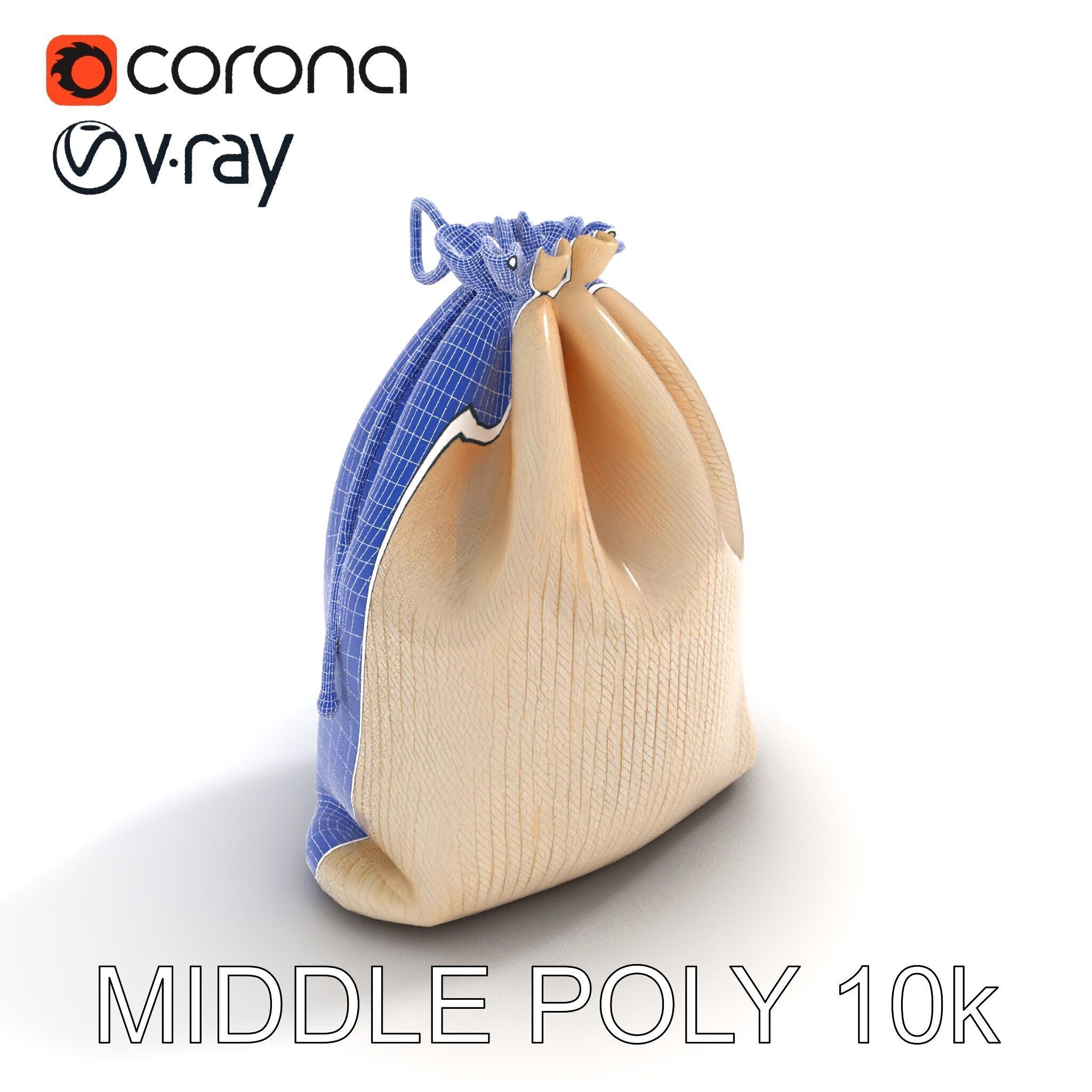 Drawstring Cotton Bag D Model Pack Low-poly 3D model_22