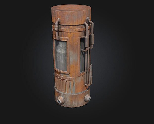 Rusty Stasis Chamber  A Forgotten Capsule from a Dystopian Past 3D model