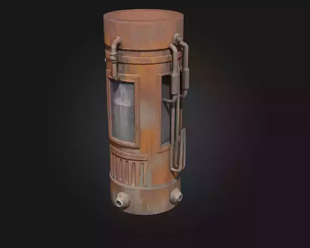 Rusty Stasis Chamber A Forgotten Capsule from a Dystopian Past 3D model