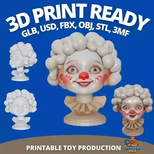 Vintage Clown  High Detail 3D Printable Figurine