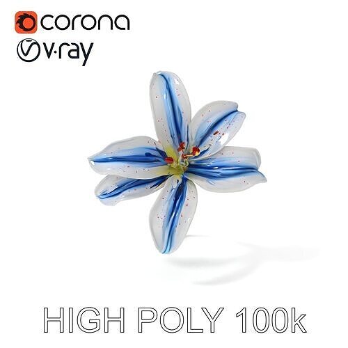 Elegant Lily Flower D Model Pack Low-poly 3D model
