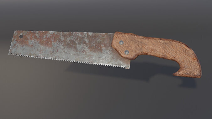 Old Hand Saw Low-poly 3D model