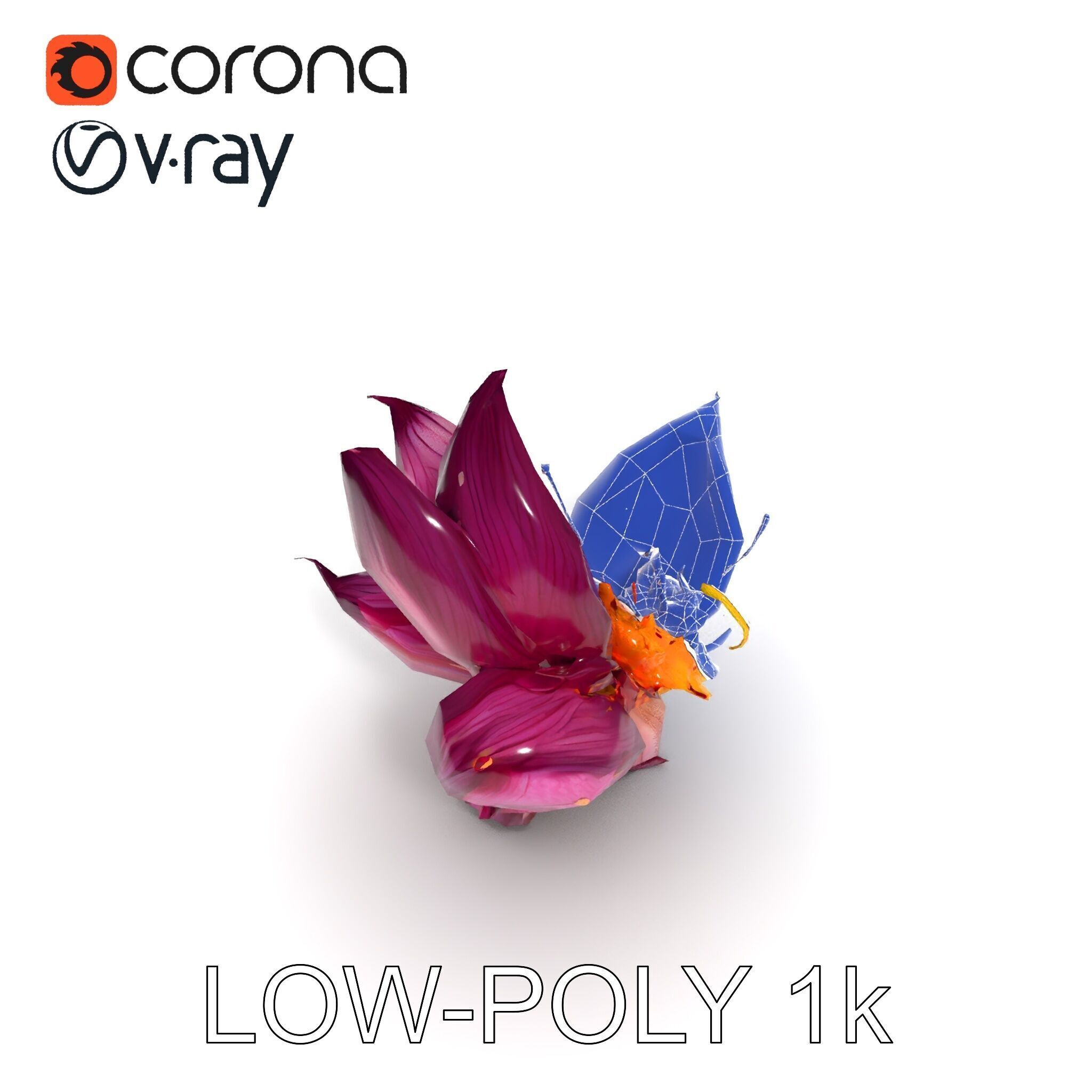 Exotic Flower Model Pack with PBR Textures Low-poly 3D model_12