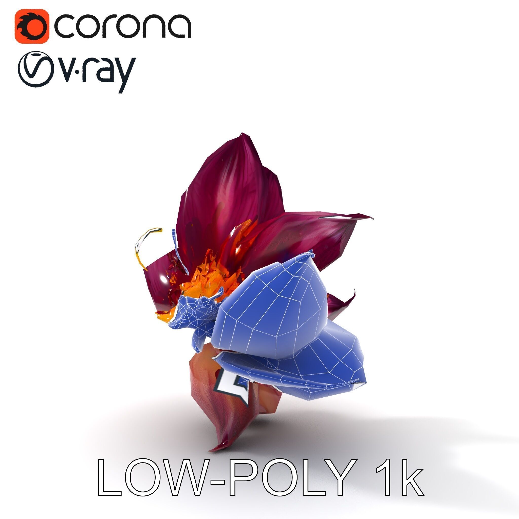 Exotic Flower Model Pack with PBR Textures Low-poly 3D model_17