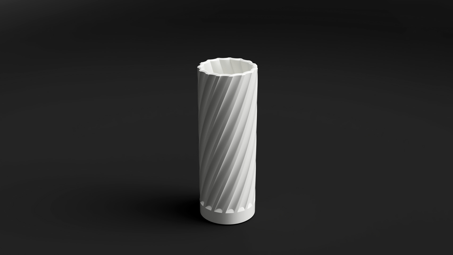 Tubus Spiral Vase 3D Model Modern Cylinder Vase STL File 3D print model_3