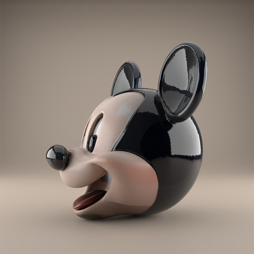 Cute Cartoon Mouse Head STL Keychain Desk Decor Bag Charm 3D print model_4