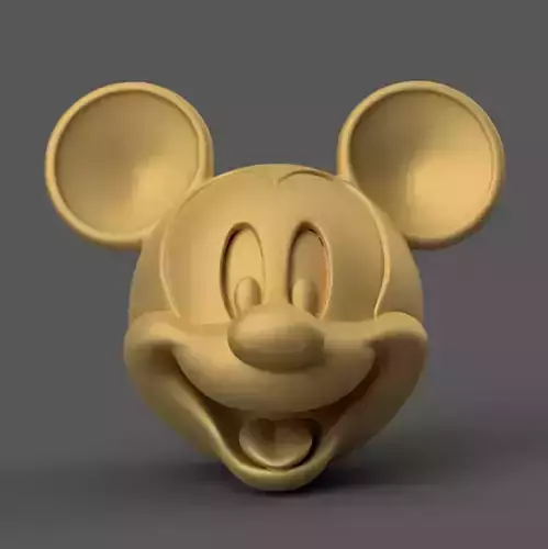 Cute Cartoon Mouse Head STL Keychain Desk Decor Bag Charm 3D print model