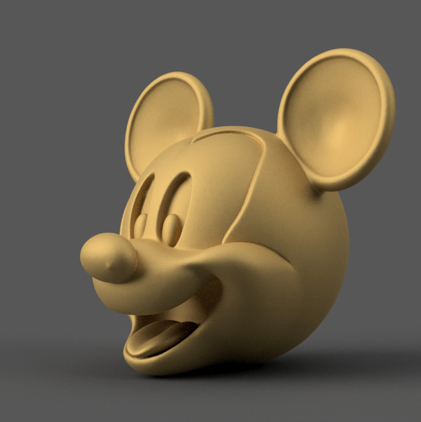 Cute Cartoon Mouse Head STL Keychain Desk Decor Bag Charm 3D print model_1