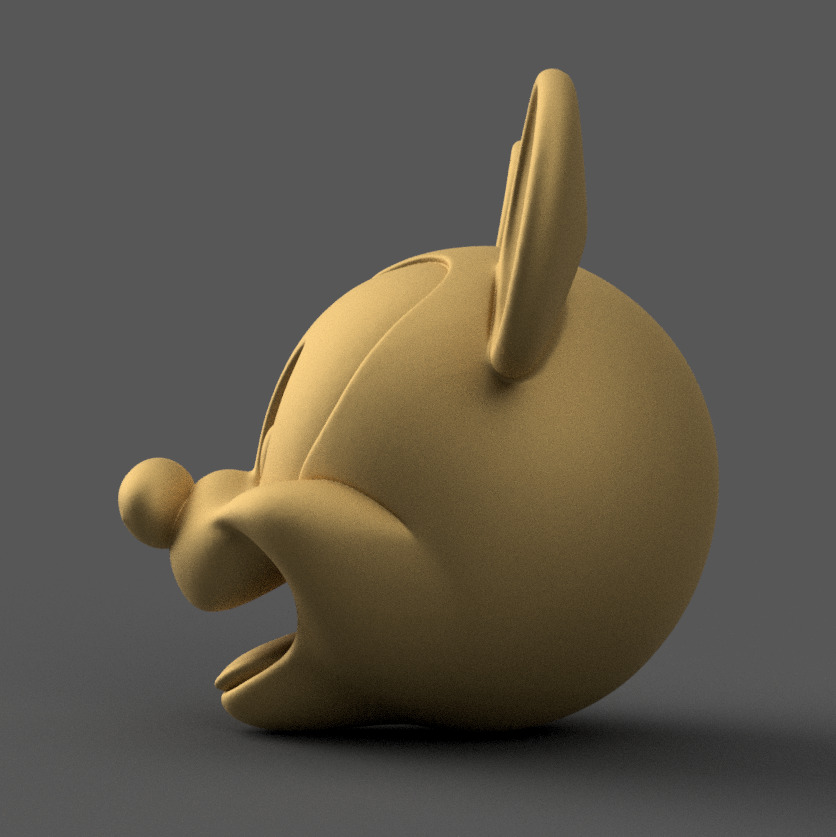 Cute Cartoon Mouse Head STL Keychain Desk Decor Bag Charm 3D print model_2