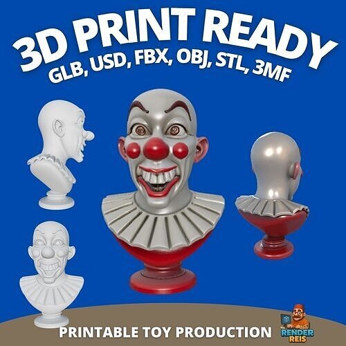 Vintage Clown  High Detail 3D Printable Figurine 3D print model