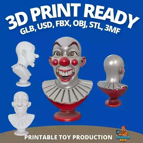 Vintage Clown High Detail 3D Printable Figurine 3D print model