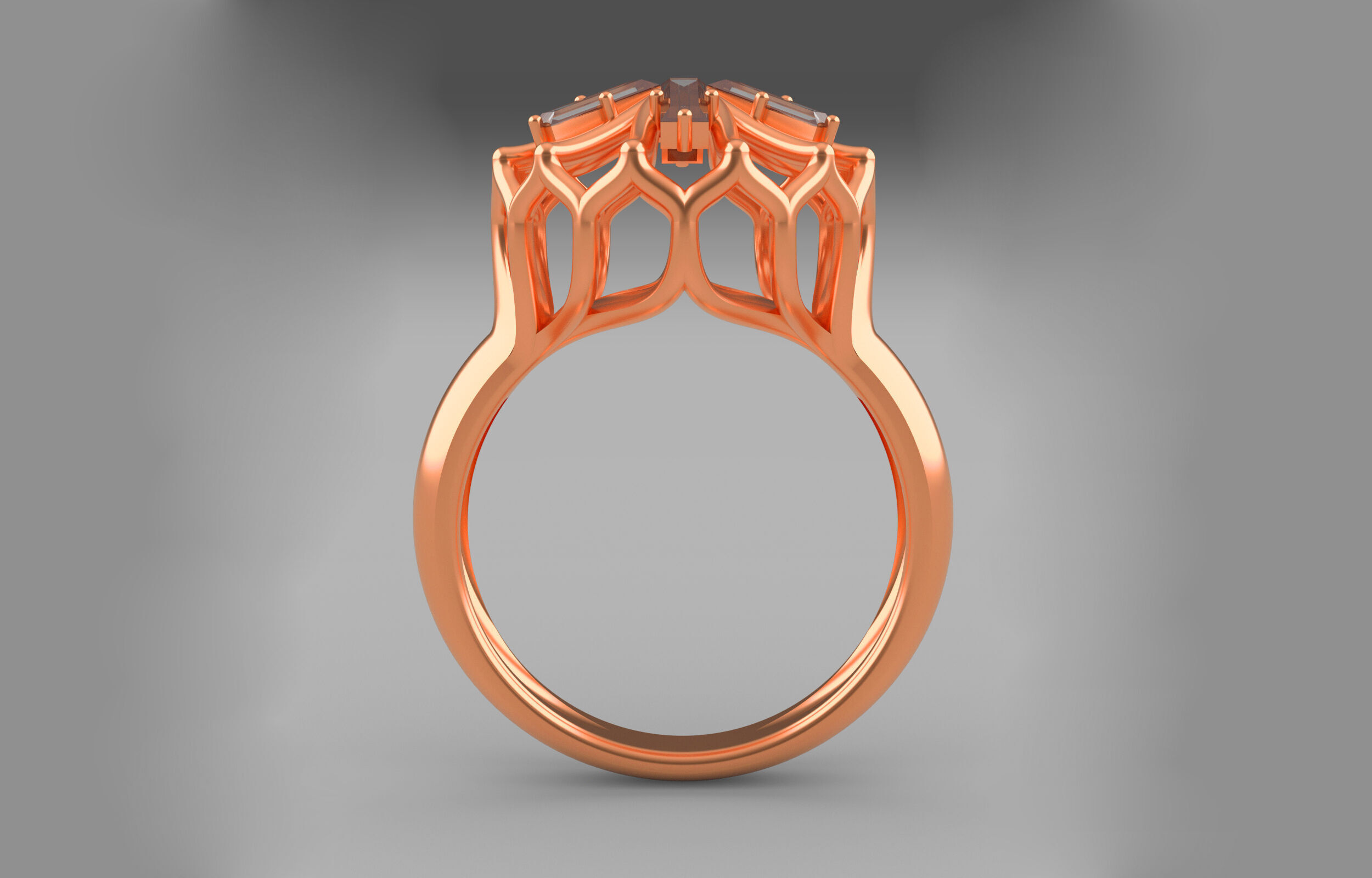 Cluster ring 3D print model_10