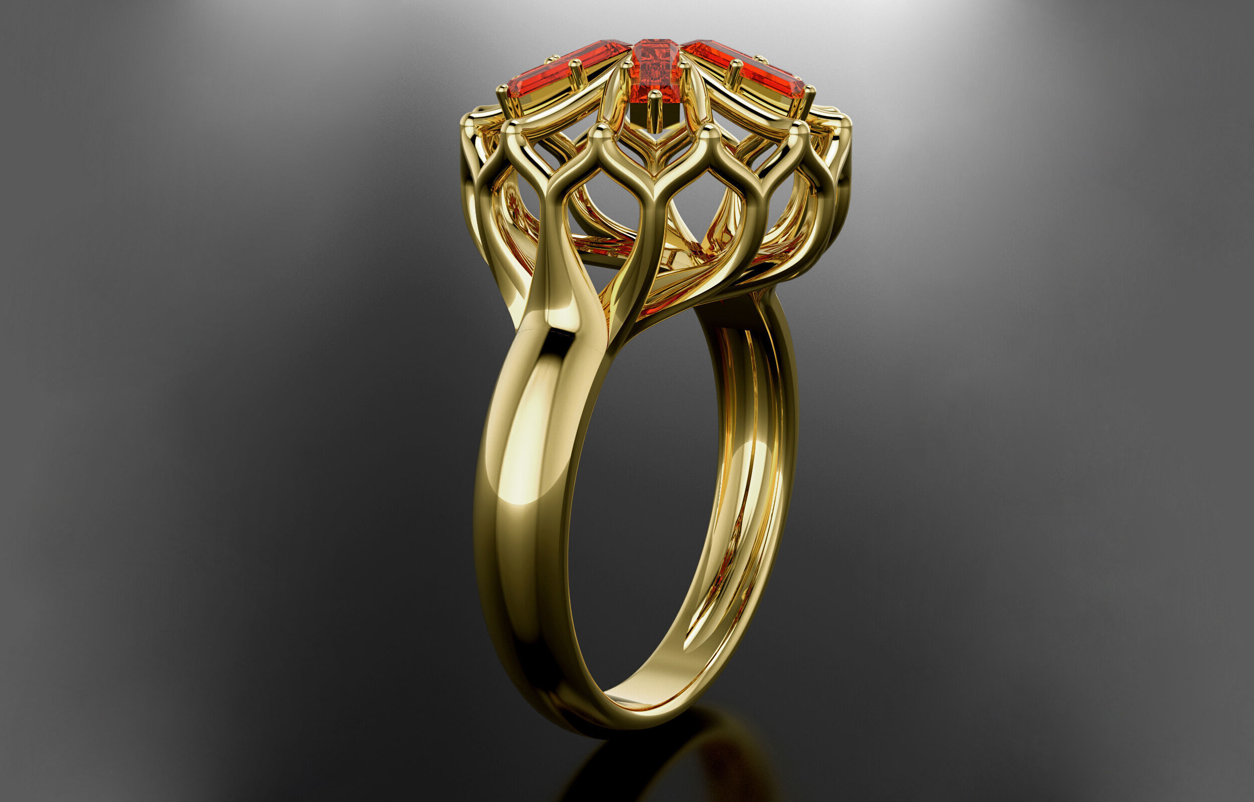 Cluster ring 3D print model_12