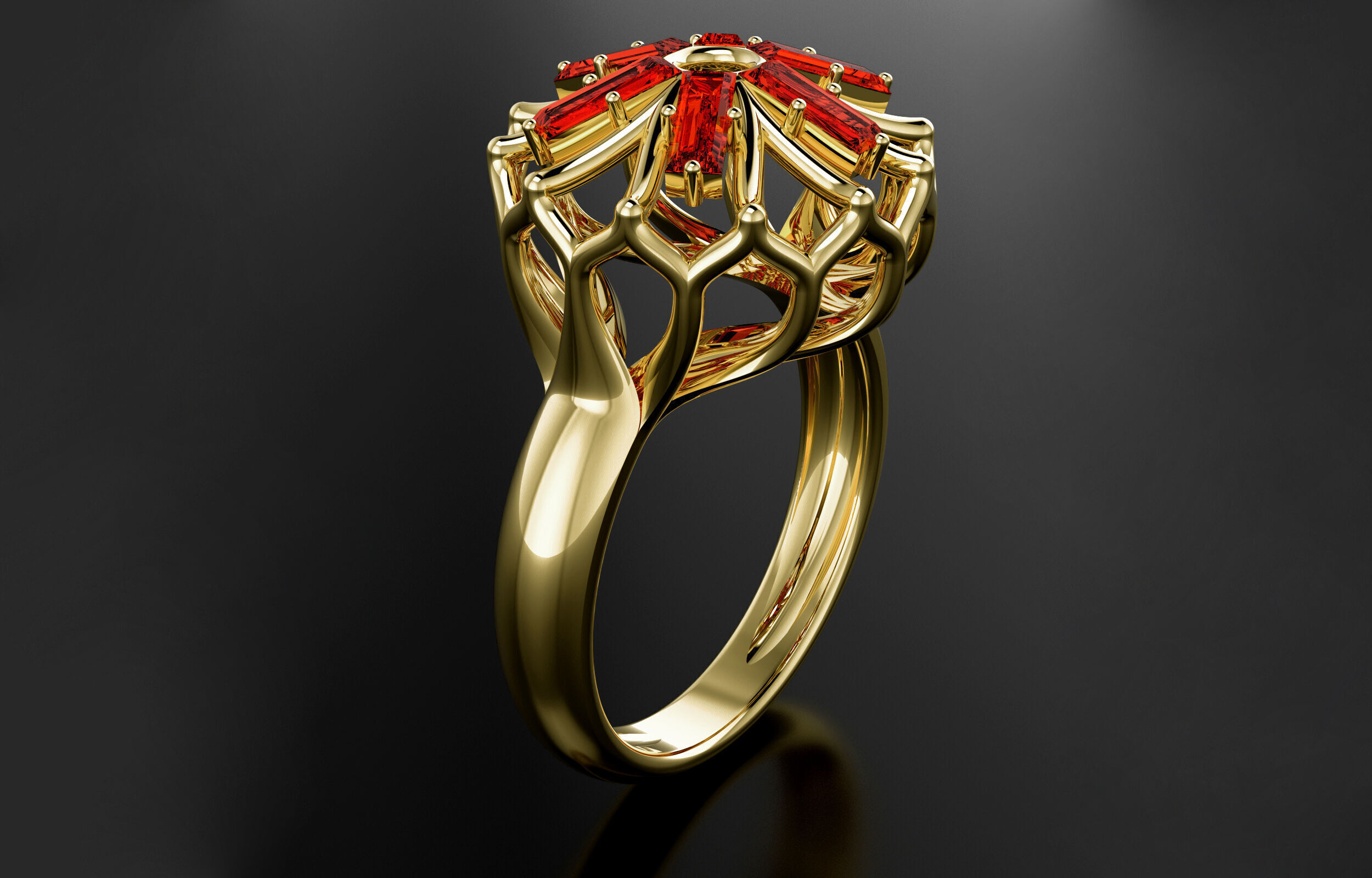 Cluster ring 3D print model_4