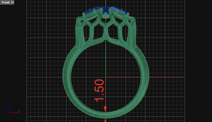 Cluster ring 3D print model_16