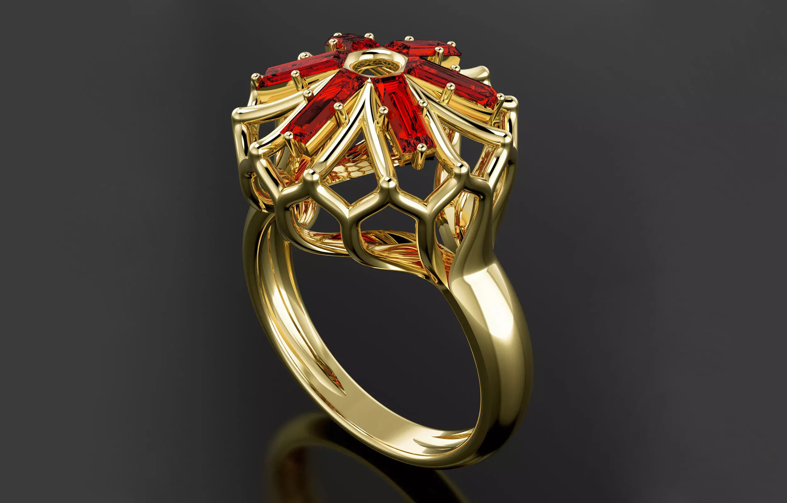Cluster ring 3D print model_0