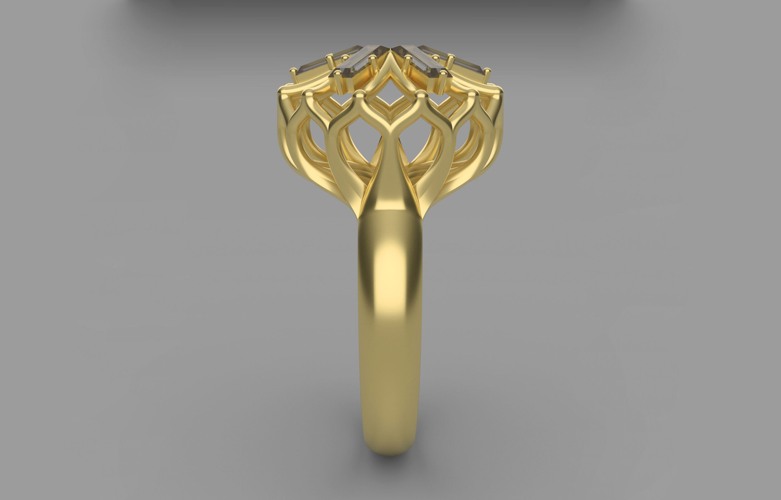 Cluster ring 3D print model_5