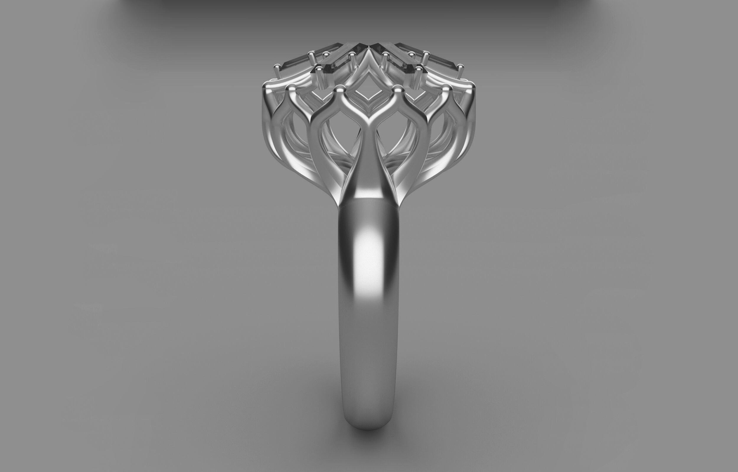 Cluster ring 3D print model_7