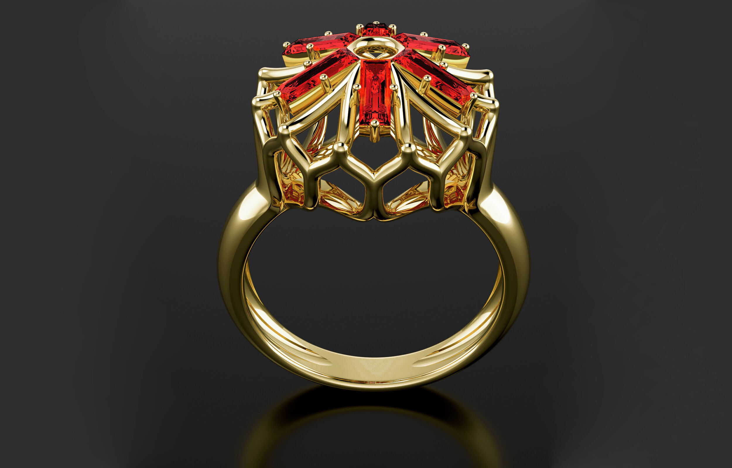 Cluster ring 3D print model_8