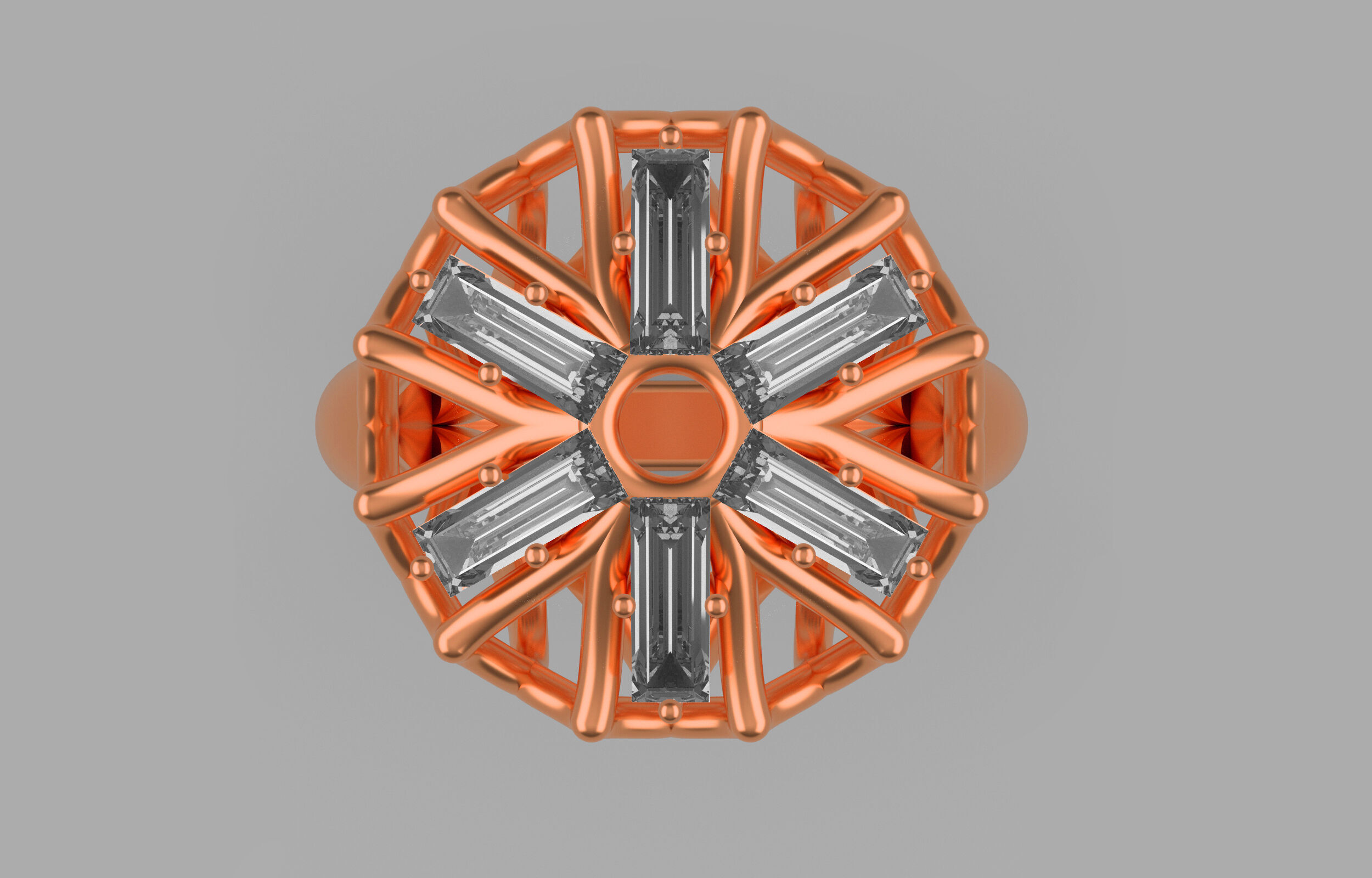 Cluster ring 3D print model_2