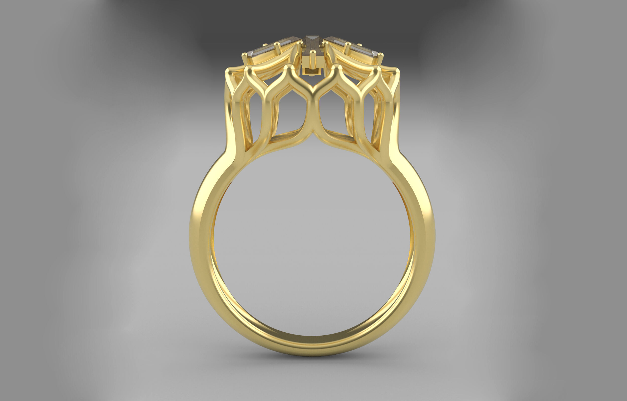 Cluster ring 3D print model_9