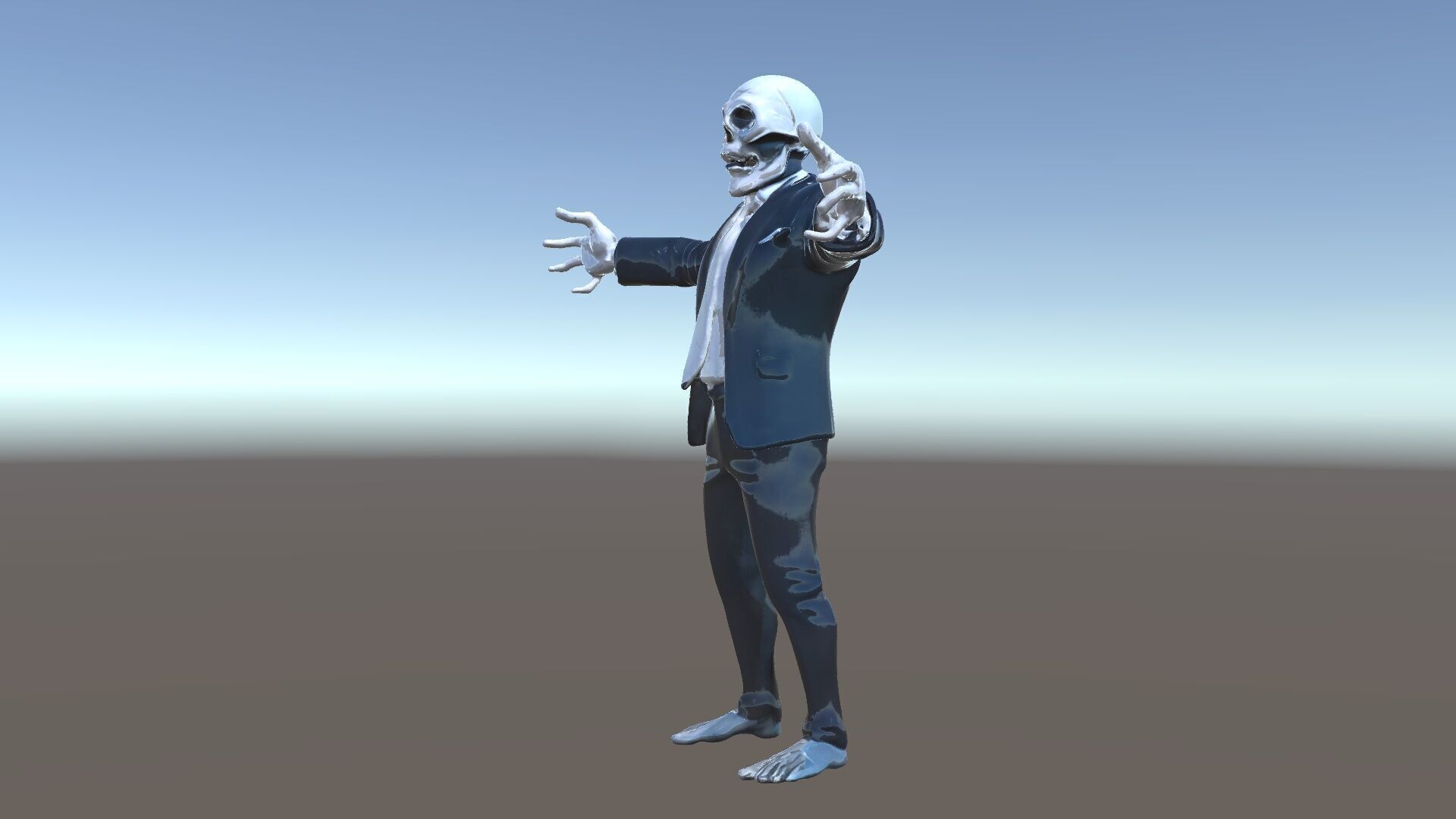 Skeleton Businessman in Suit with Mixamo Rig Compatibility Low-poly 3D model_5
