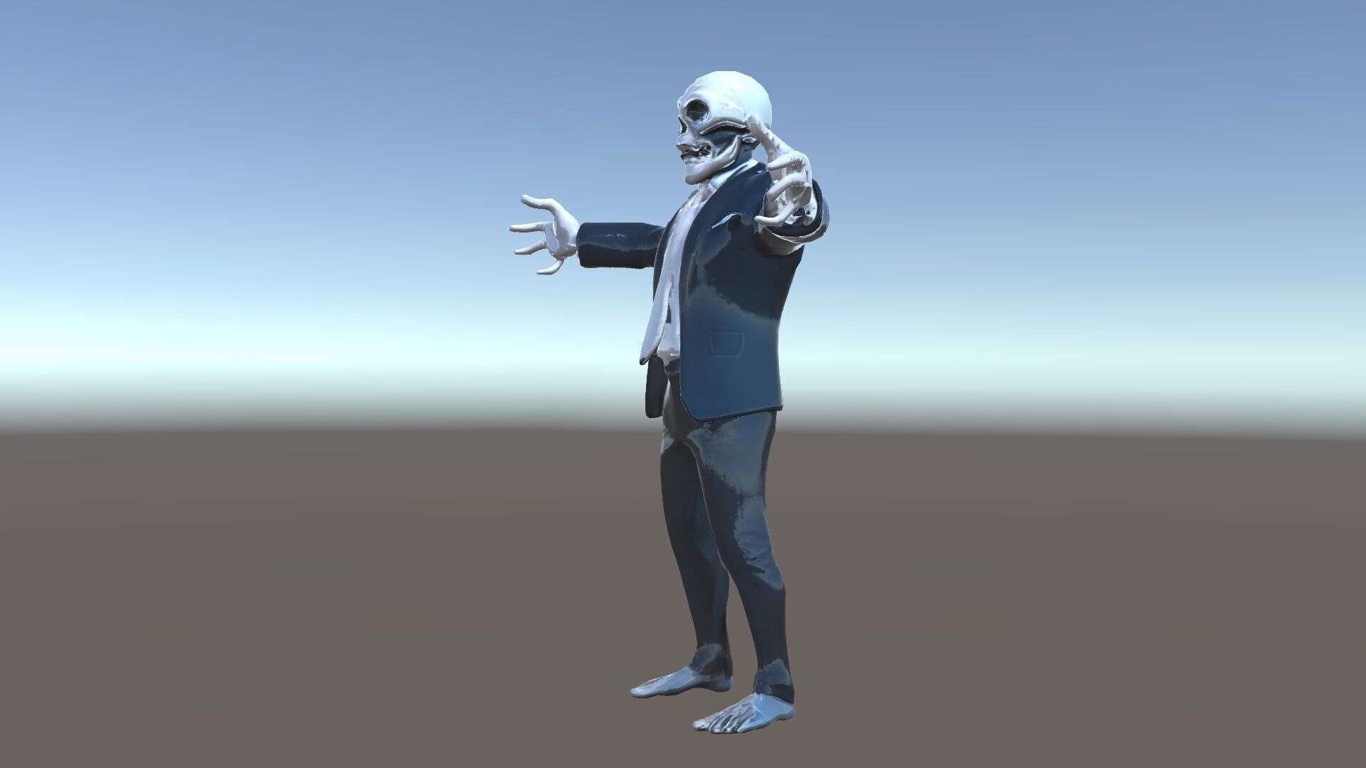 Skeleton Businessman in Suit with Mixamo Rig Compatibility Low-poly 3D model_9