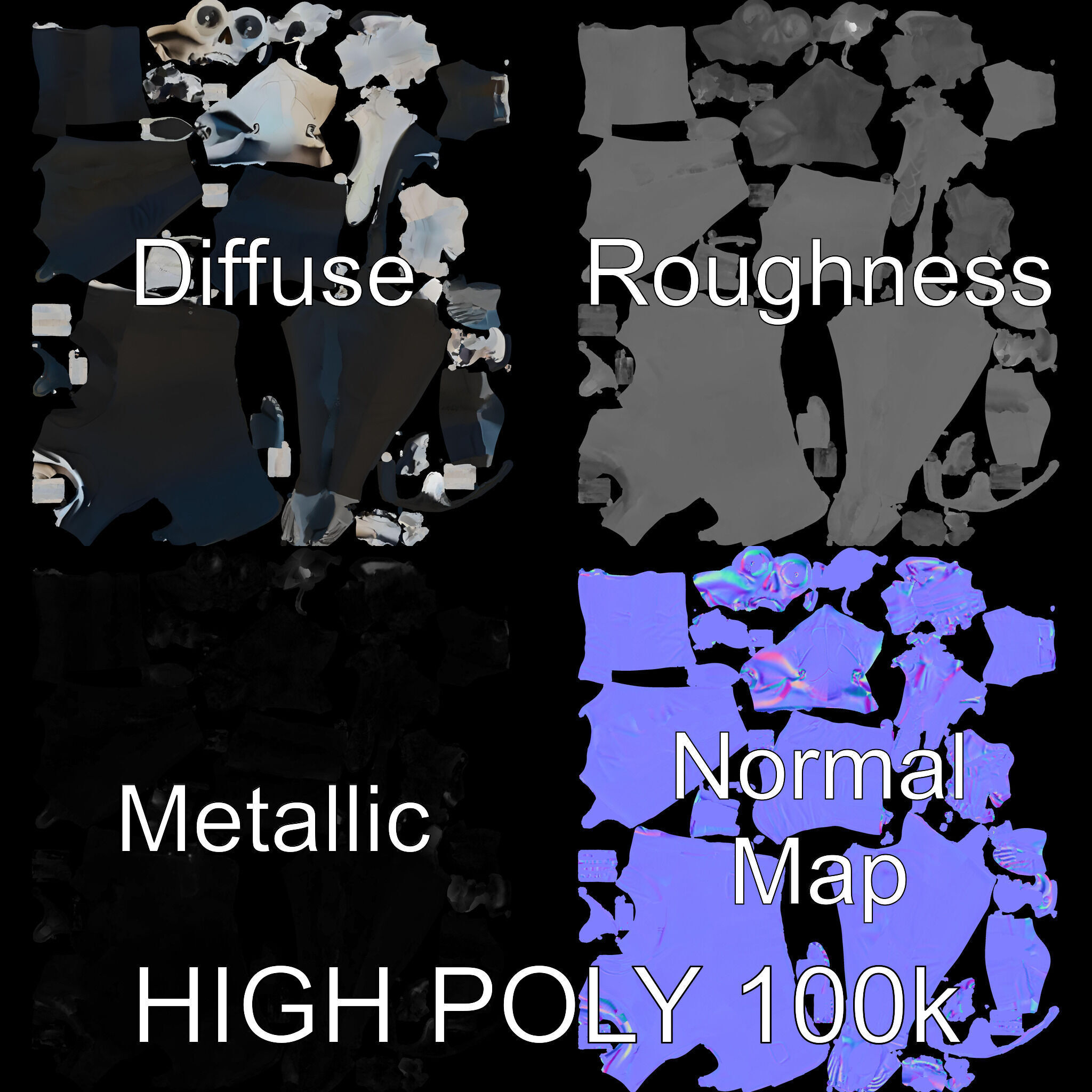 Skeleton Businessman in Suit with Mixamo Rig Compatibility Low-poly 3D model_2