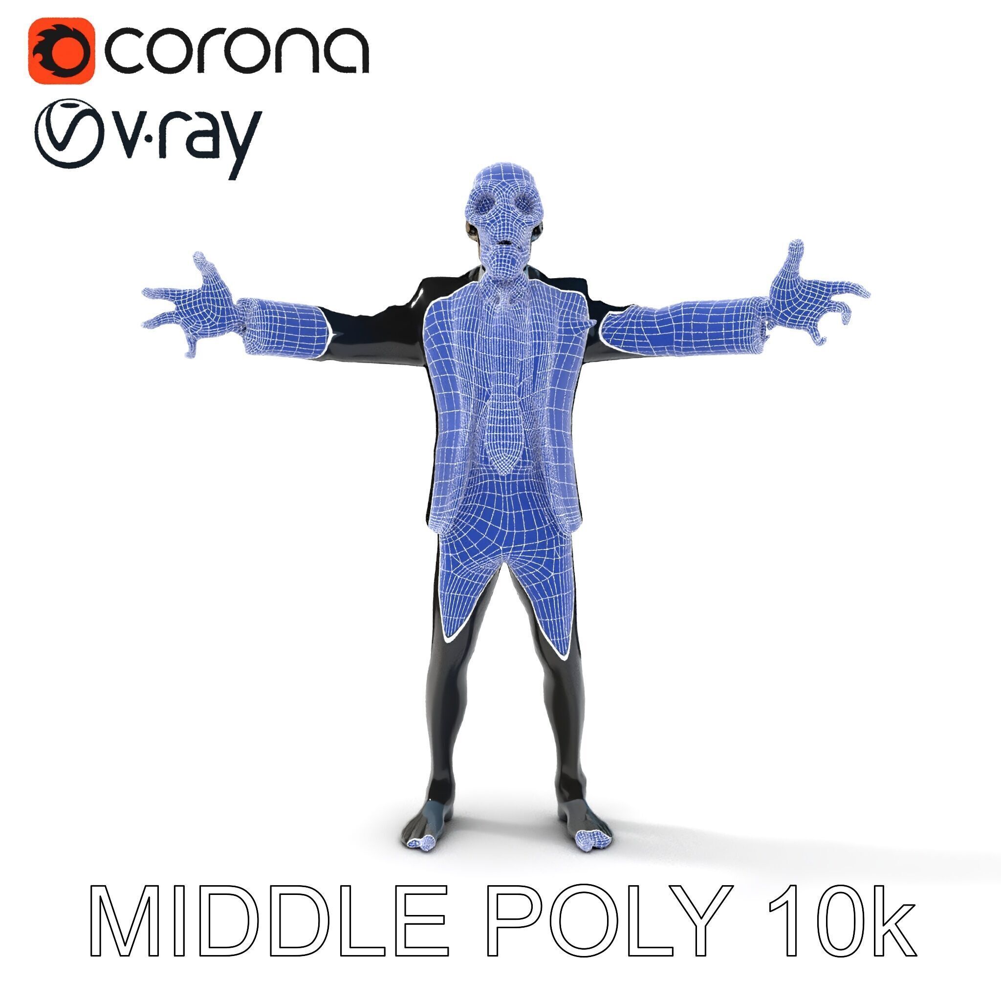 Skeleton Businessman in Suit with Mixamo Rig Compatibility Low-poly 3D model_6