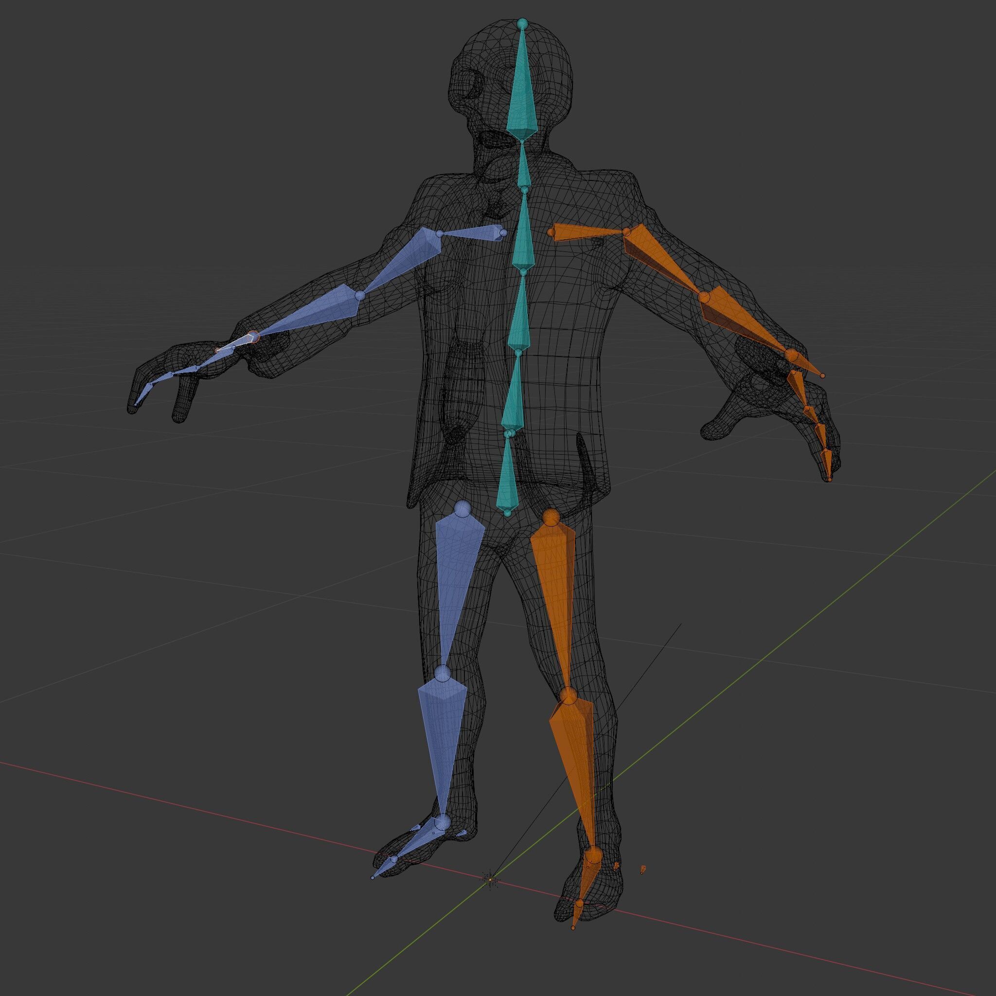 Skeleton Businessman in Suit with Mixamo Rig Compatibility Low-poly 3D model_26