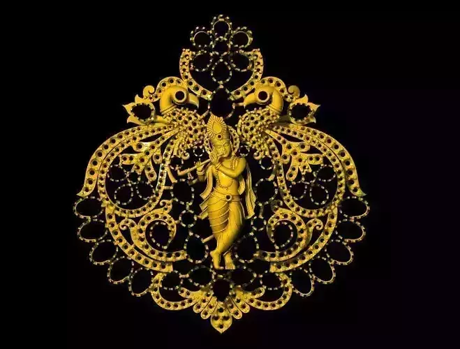 krishna necklace pendant 3dm file