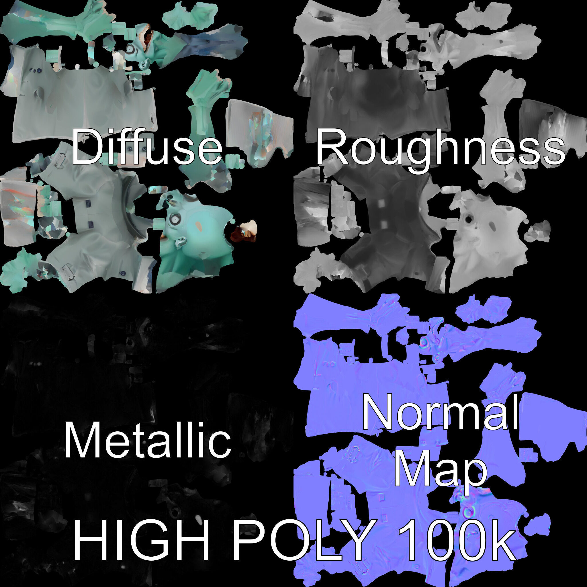 Quirky Zombie Detective in Trench Coat D Character Model Low-poly 3D model_2