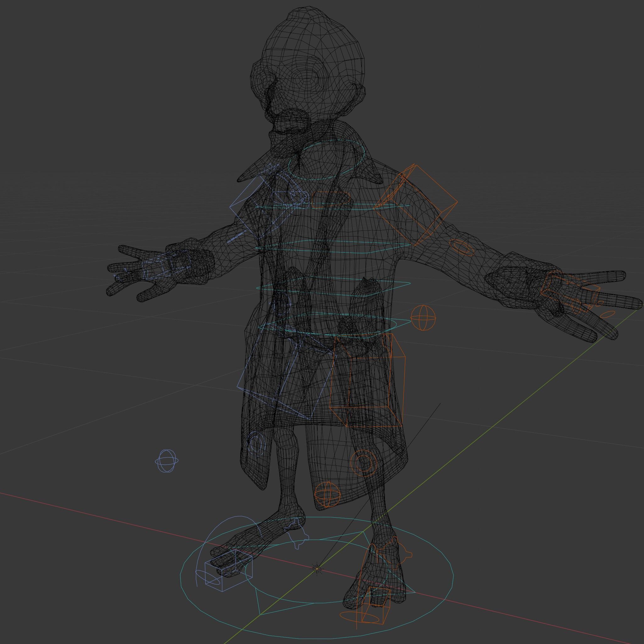 Quirky Zombie Detective in Trench Coat D Character Model Low-poly 3D model_35