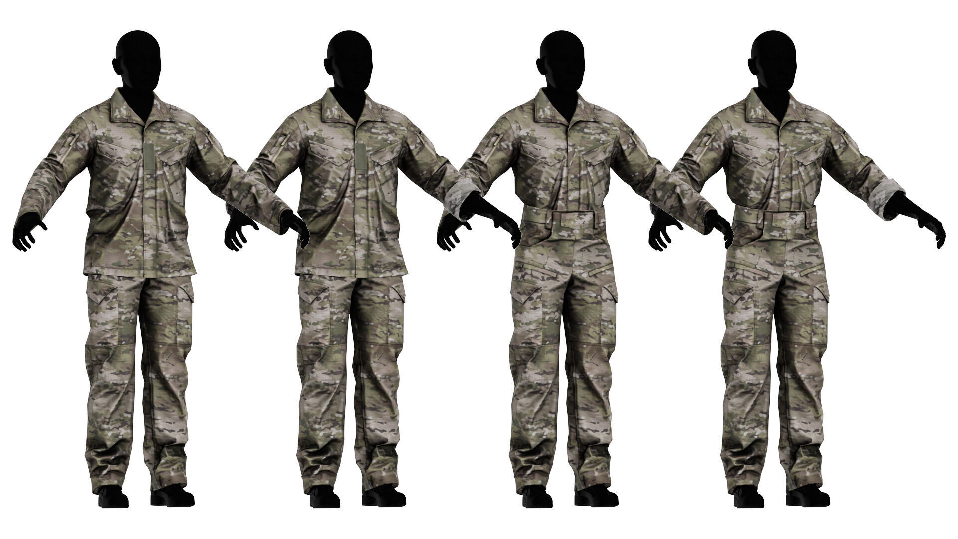 CRYE PRECISION GB4 FIELD UNIFORM Low-poly 3D model_1