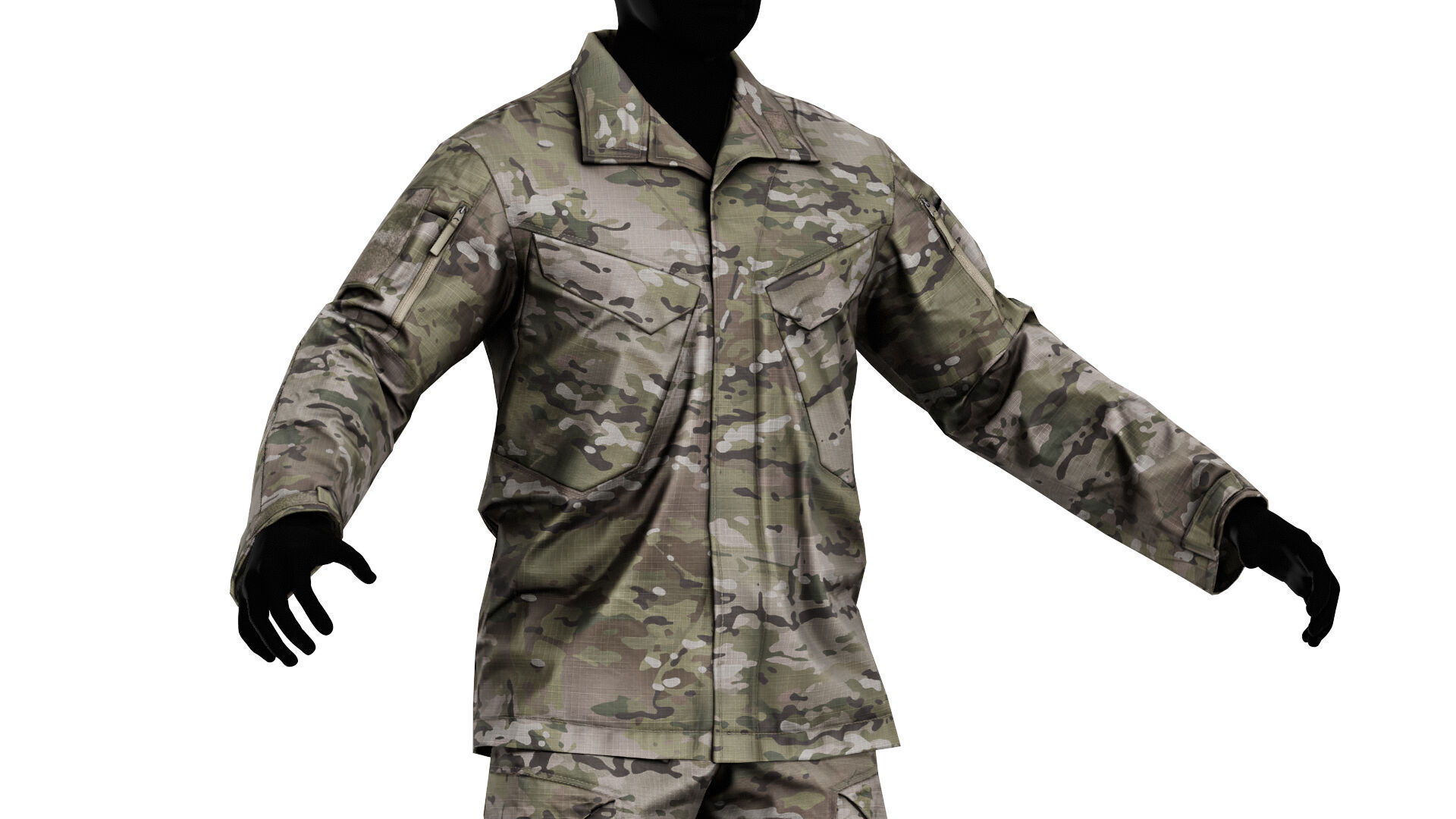 CRYE PRECISION GB4 FIELD UNIFORM Low-poly 3D model_5