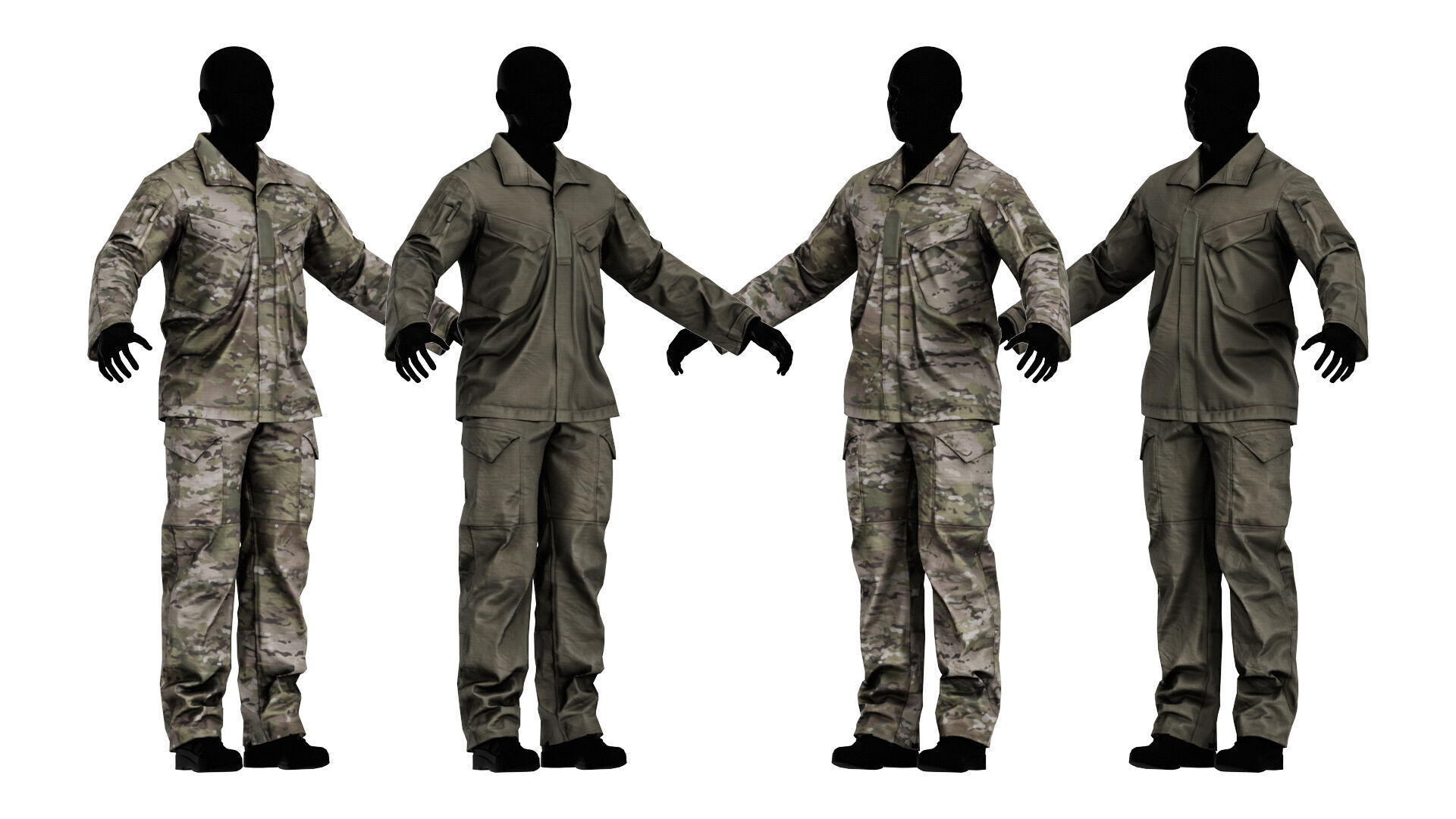 CRYE PRECISION GB4 FIELD UNIFORM Low-poly 3D model_2