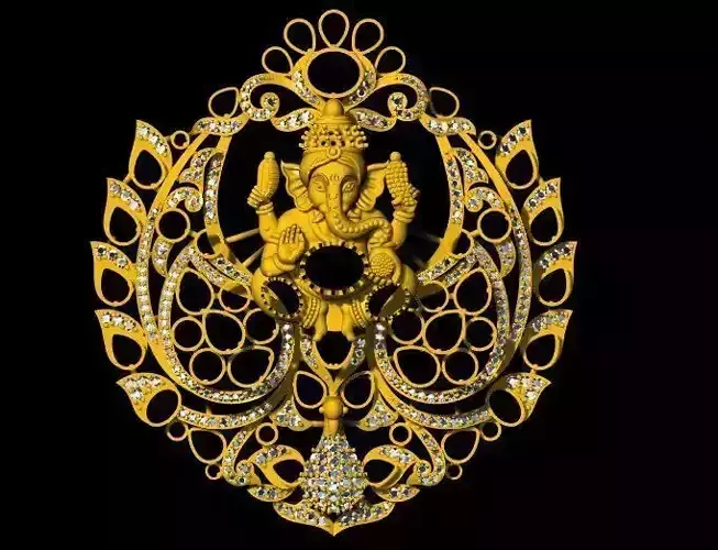 ganesh necklace pendant 3dm file