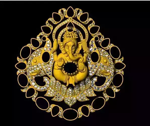 ganesh necklace pendant 3dm file