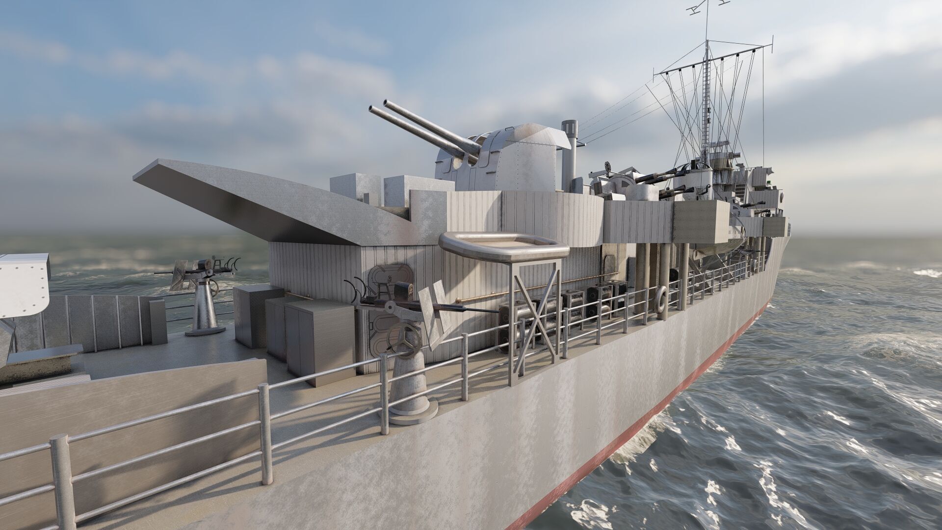 WW2 Britsh Destroyer 3D model_15