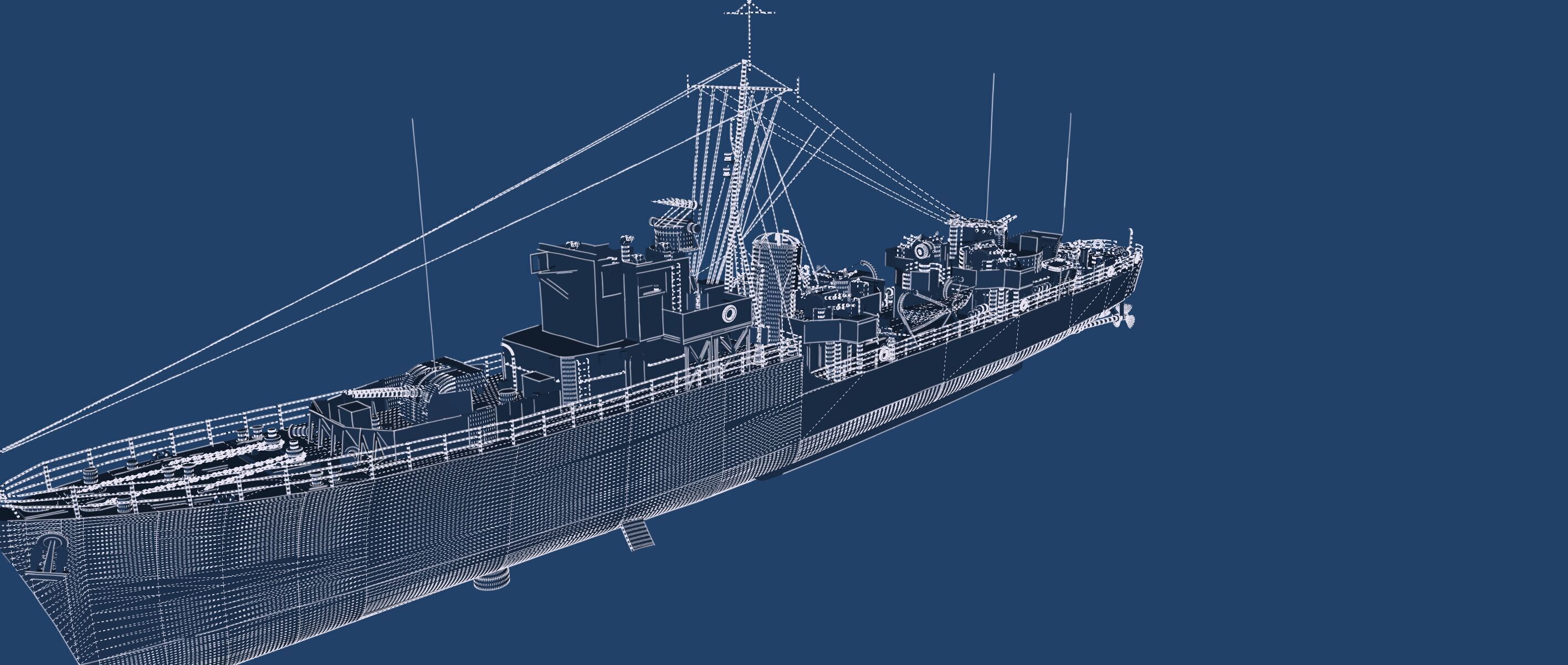 WW2 Britsh Destroyer 3D model_42