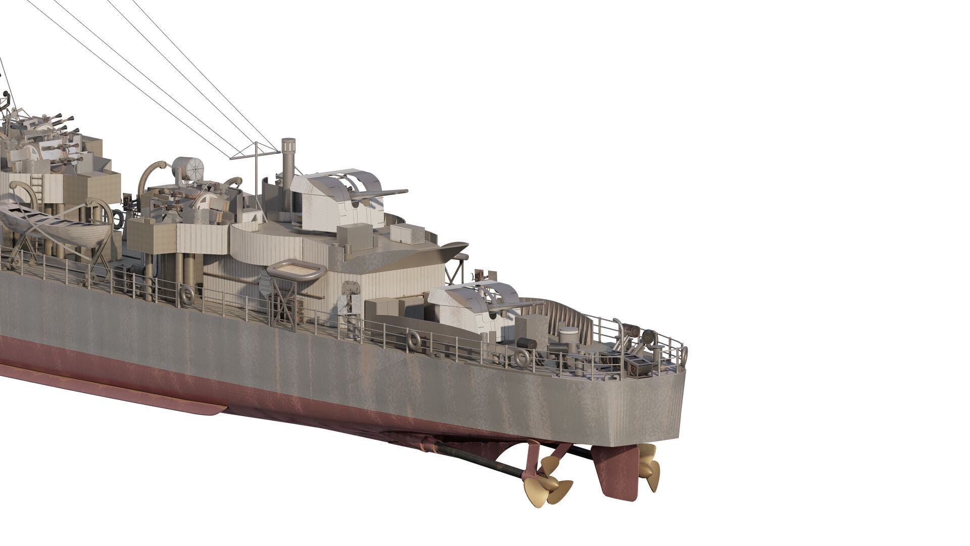 WW2 Britsh Destroyer 3D model_3