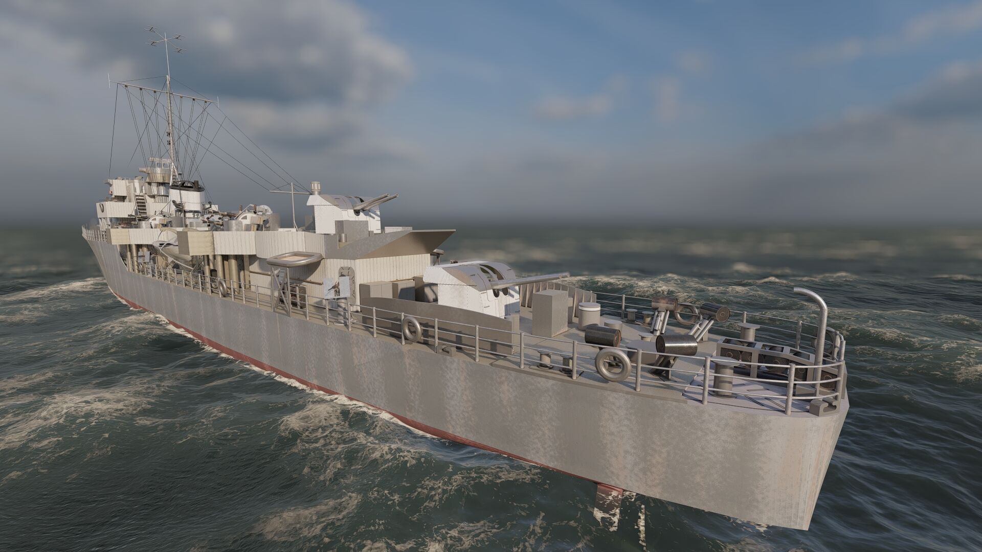 WW2 Britsh Destroyer 3D model_11