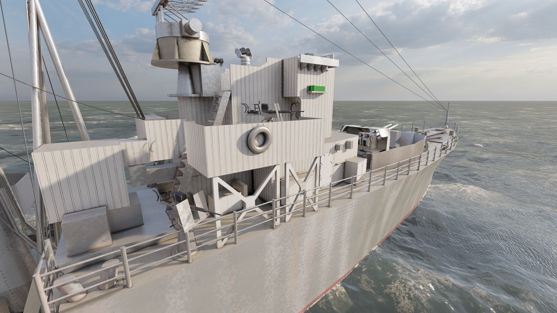 WW2 Britsh Destroyer 3D model_19