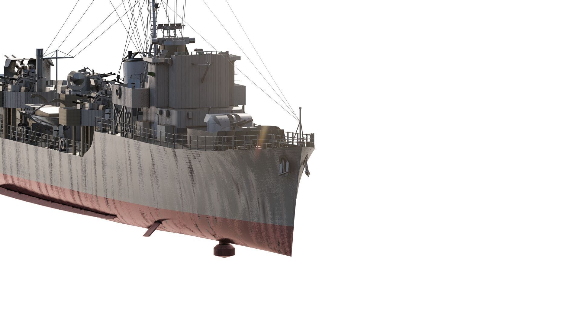 WW2 Britsh Destroyer 3D model_2