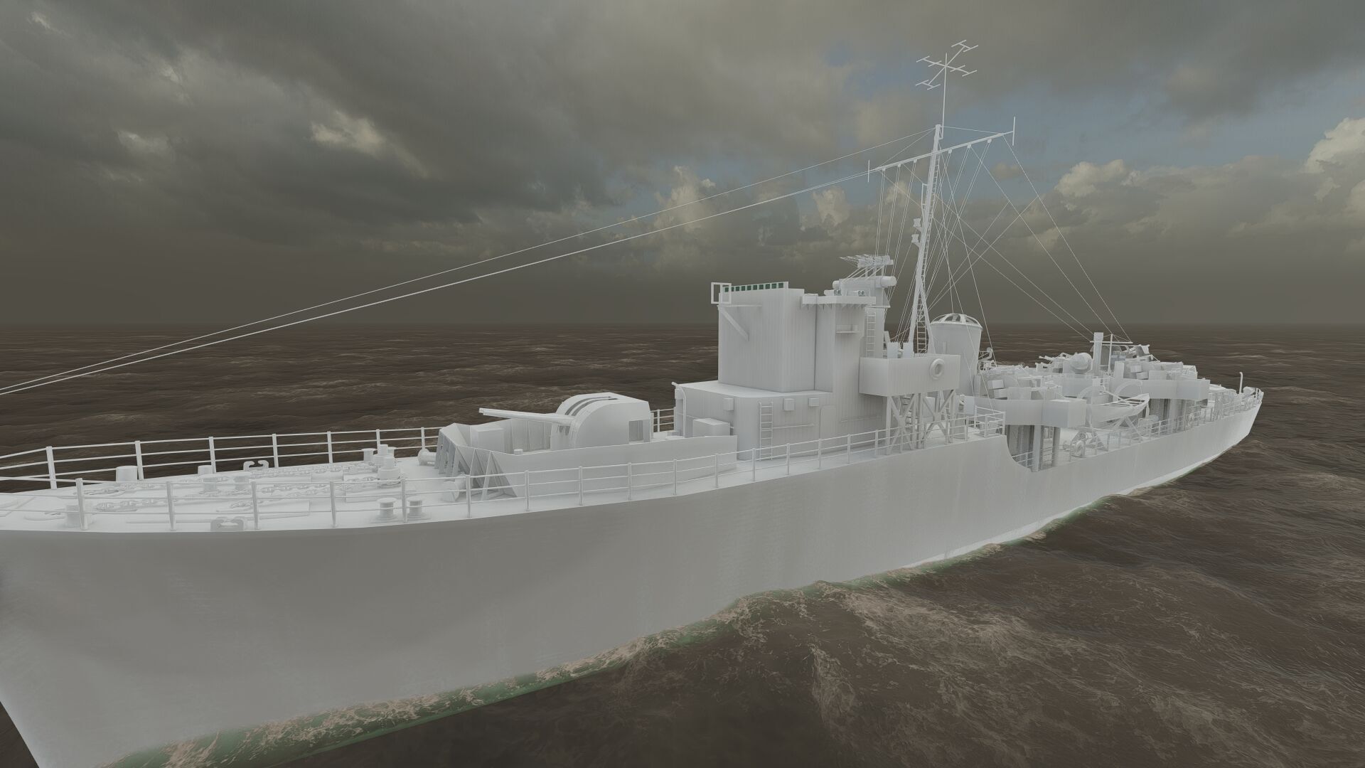 WW2 Britsh Destroyer 3D model_34