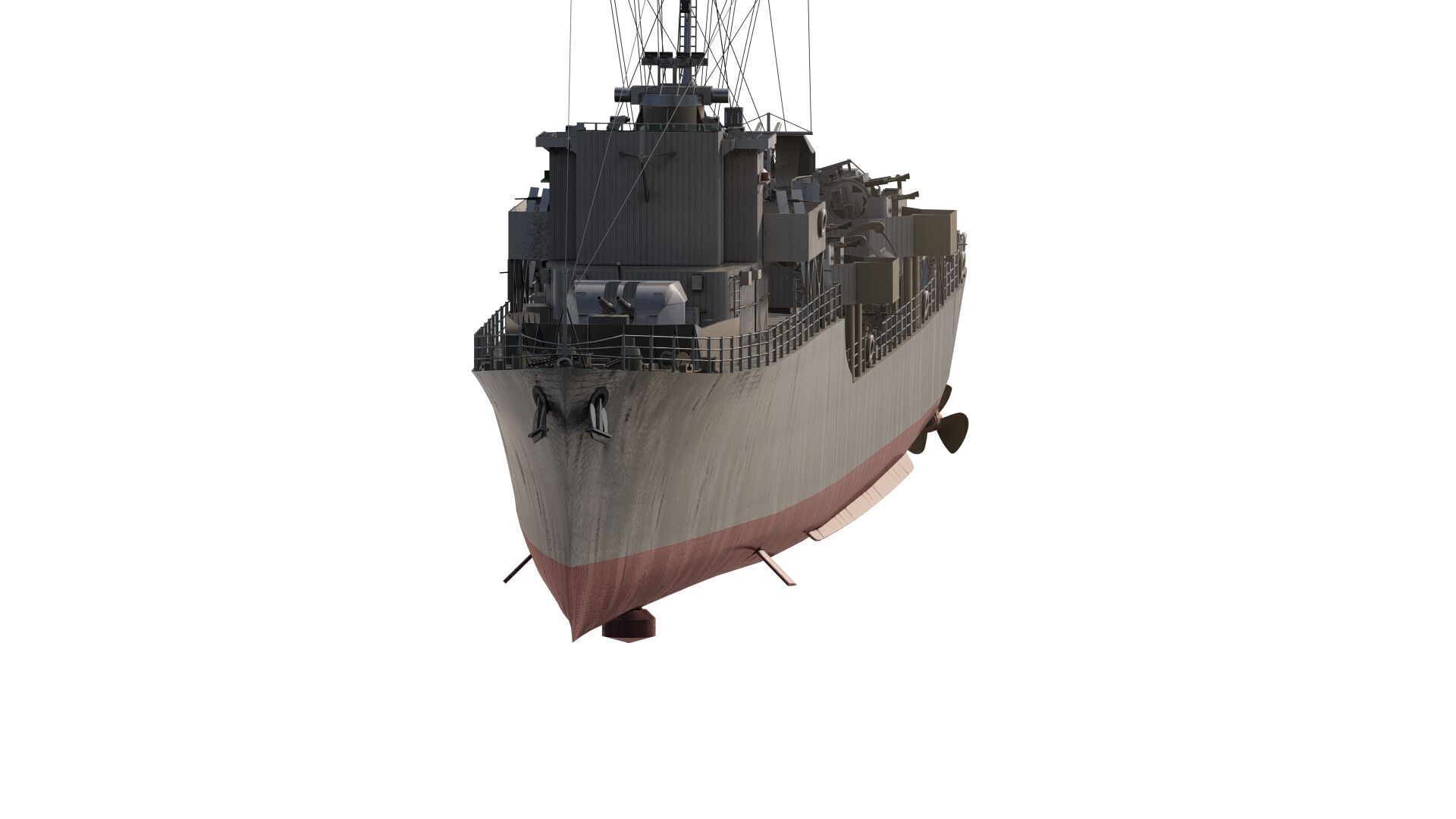 WW2 Britsh Destroyer 3D model_1