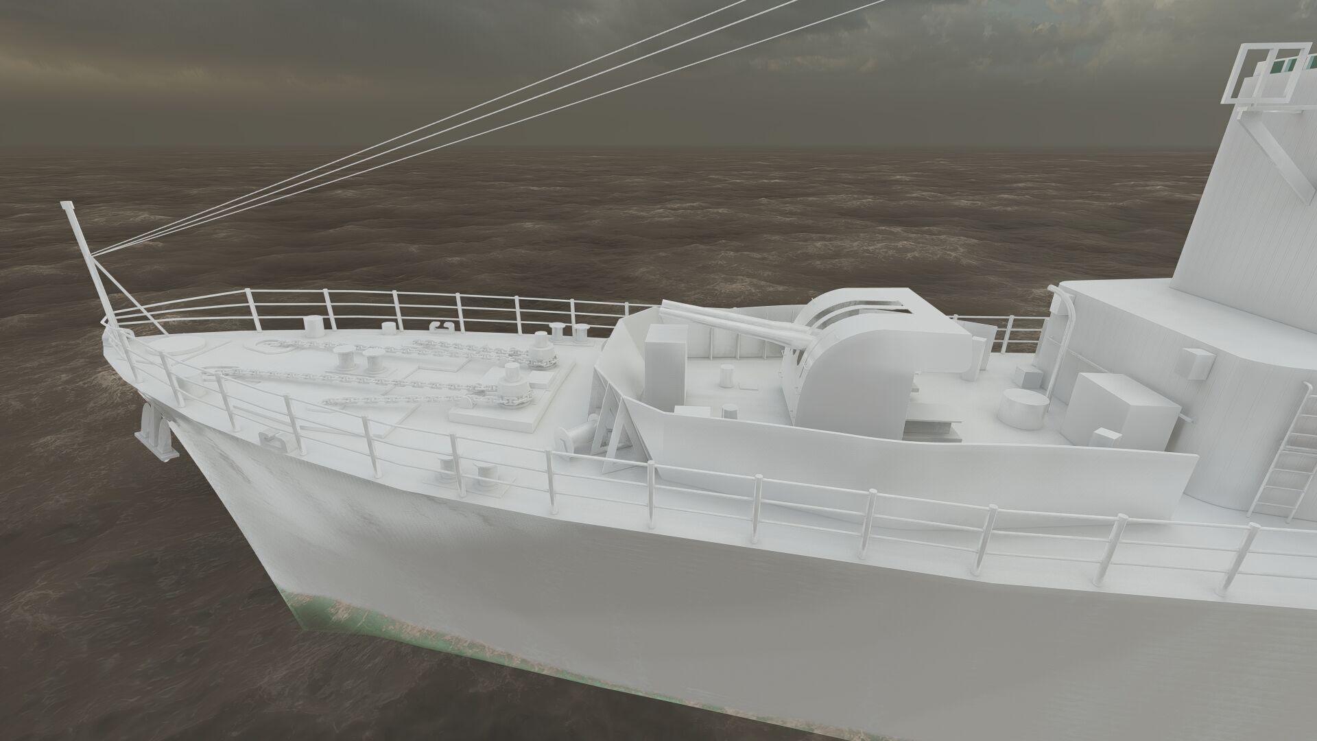 WW2 Britsh Destroyer 3D model_36