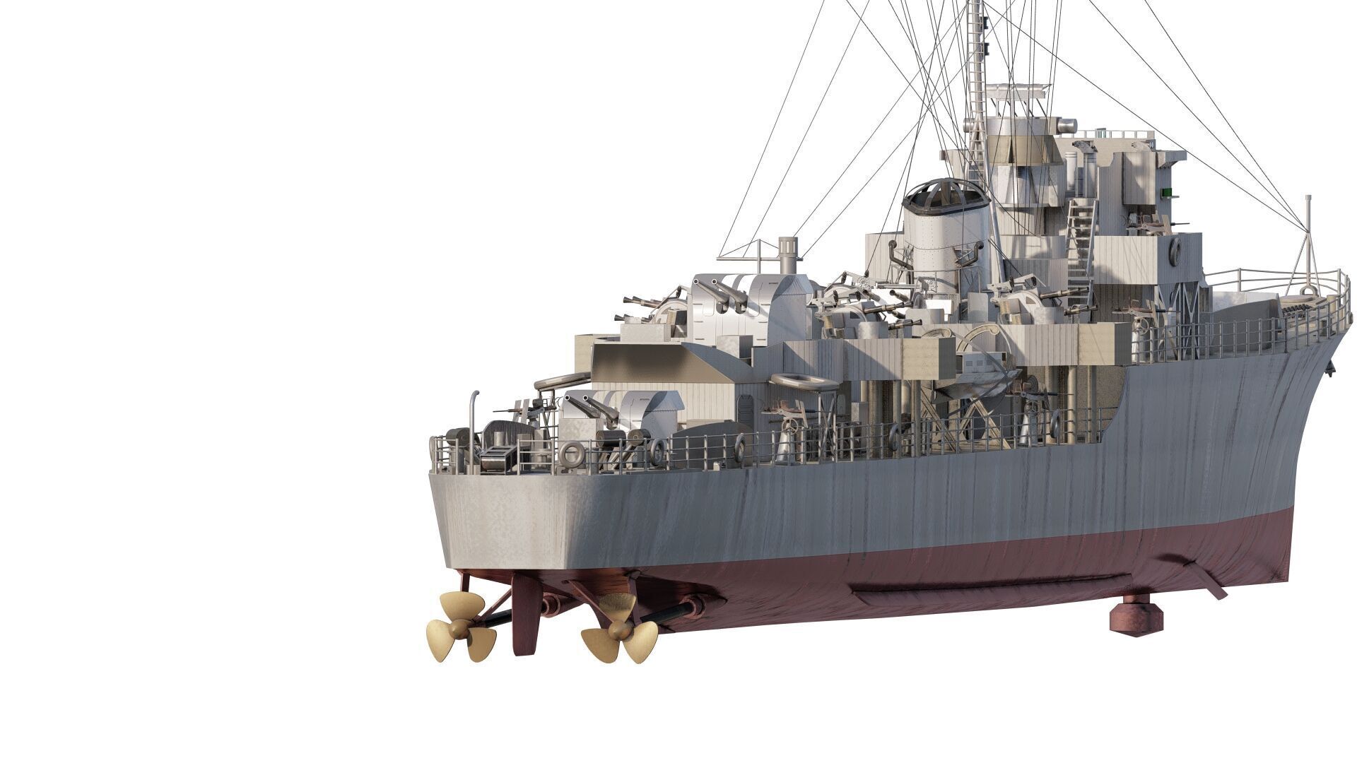 WW2 Britsh Destroyer 3D model_5